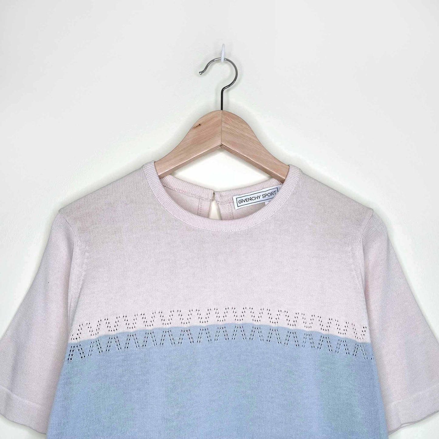 givenchy sport two-tone pointelle short sleeve knit - size 42
