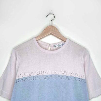givenchy sport two-tone pointelle short sleeve knit - size 42