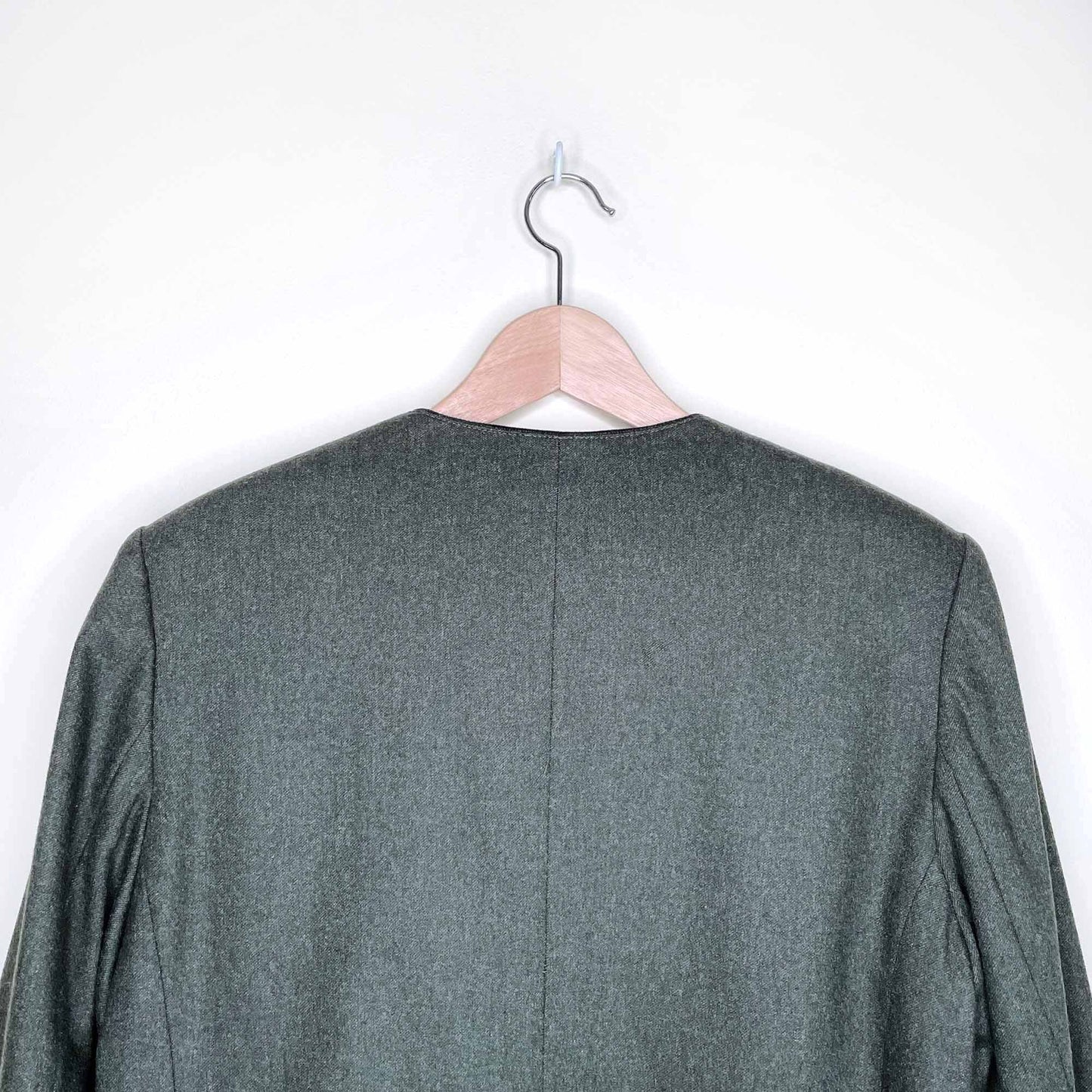 vintage selection de givenchy wool blazer with velvet trim - size 10W