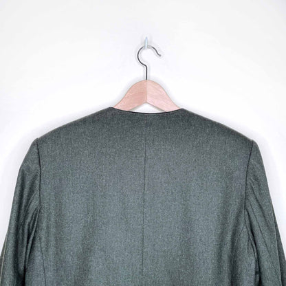 vintage selection de givenchy wool blazer with velvet trim - size 10W