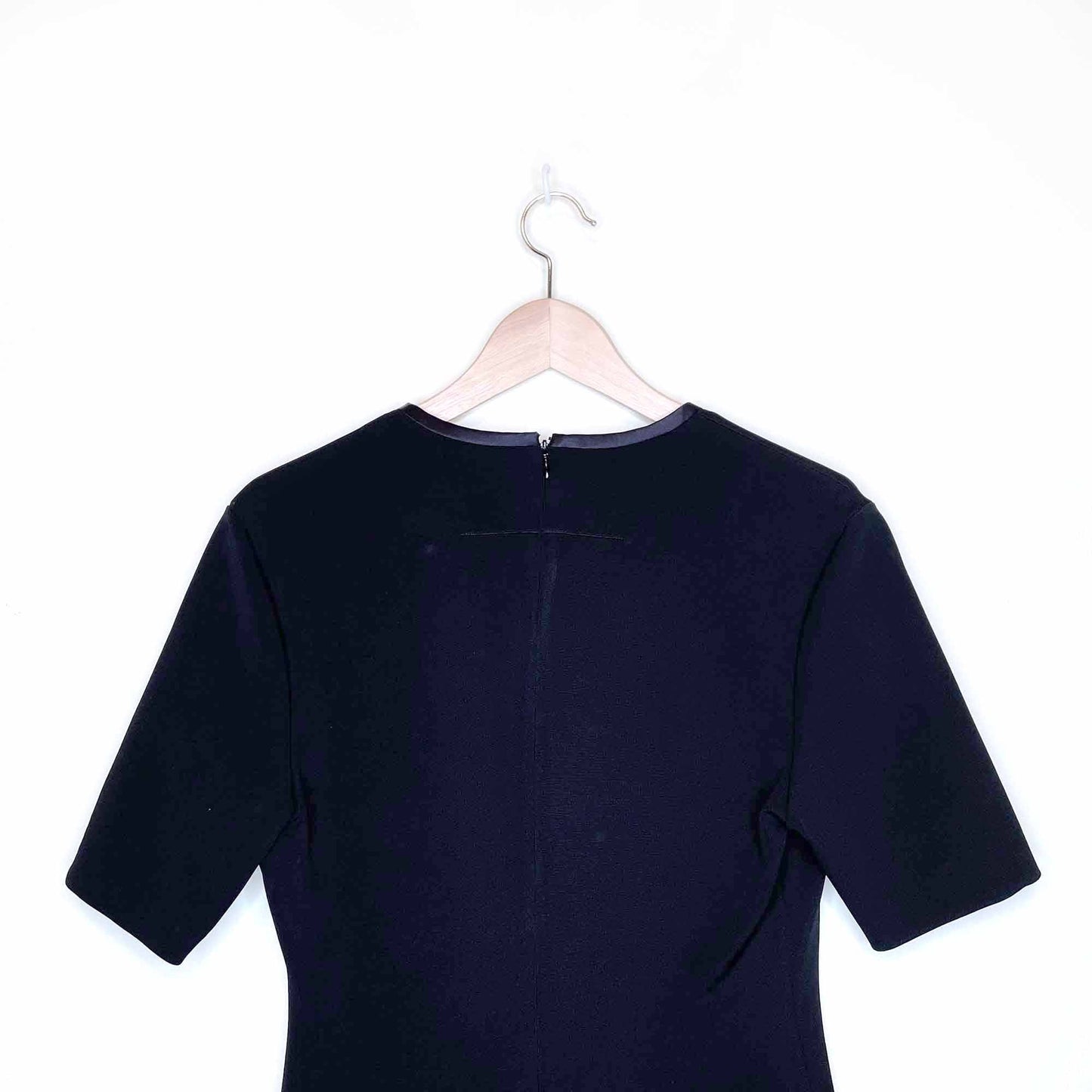 givenchy ss18 black short sleeve peplum hem black bodycon dress - size 38