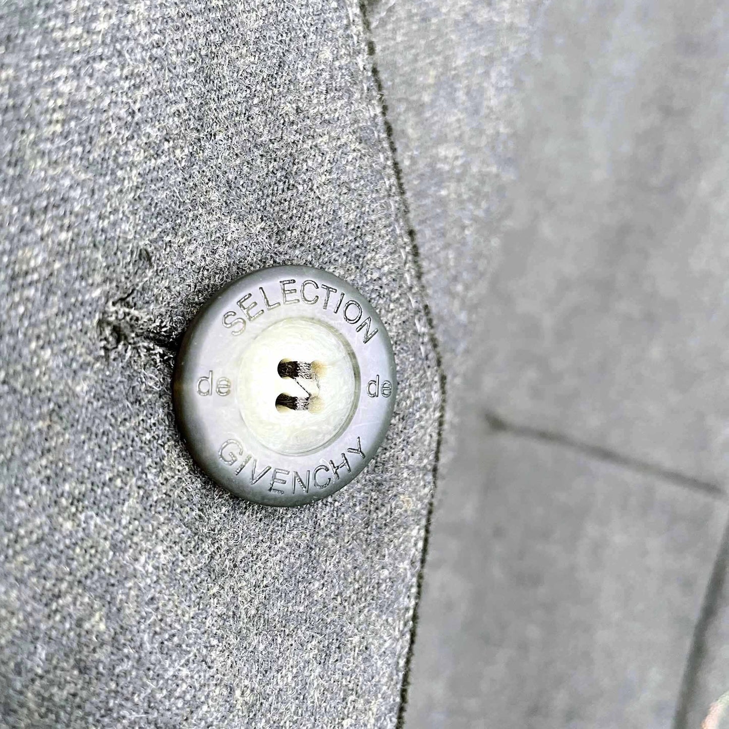 vintage selection de givenchy wool blazer with velvet trim - size 10W