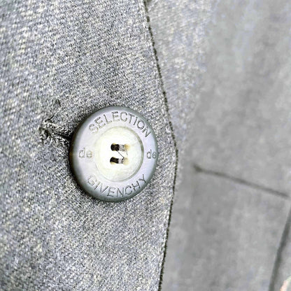 vintage selection de givenchy wool blazer with velvet trim - size 10W