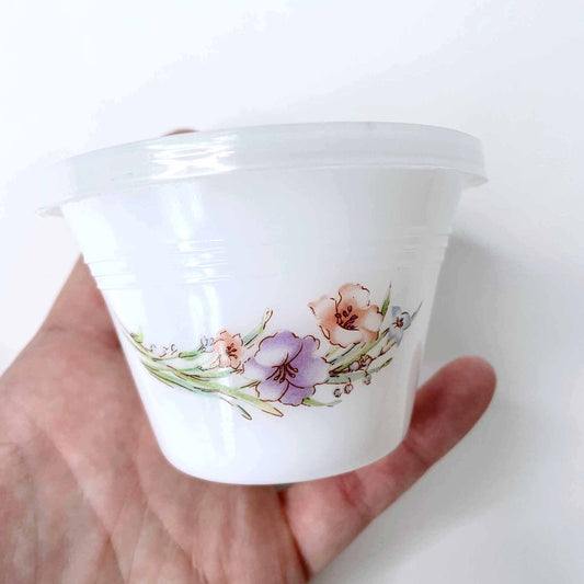 set of 4 vintage milk glass floral apothecary jars with lids