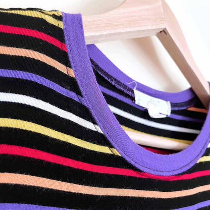 glitz multicolor stripe ringer tee - size large