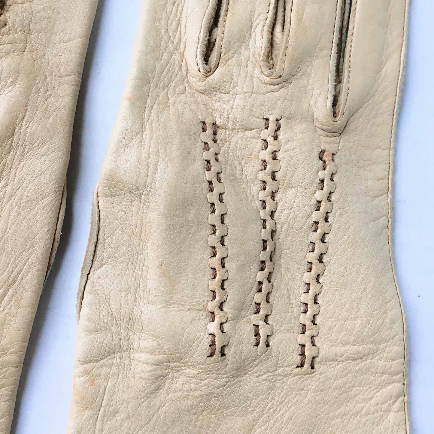 vintage natural leather driving gloves - size small