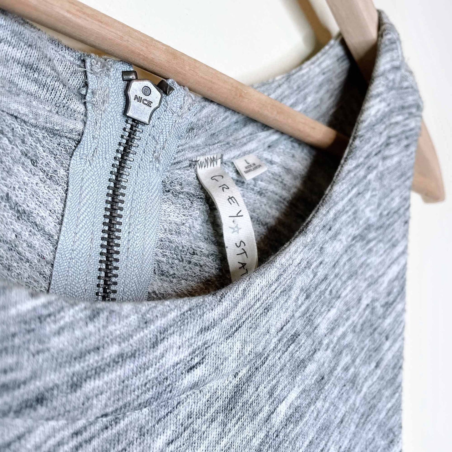grey state apparel heather melange high neck summer dress - size large