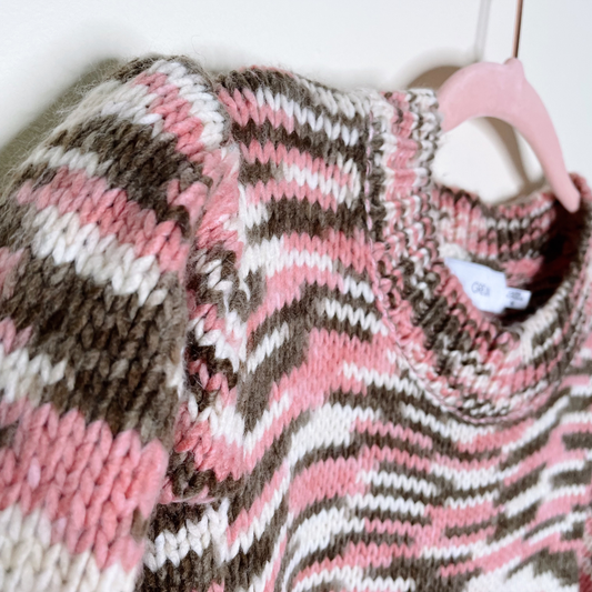 greylin serena marled puff sleeve sweater - size medium