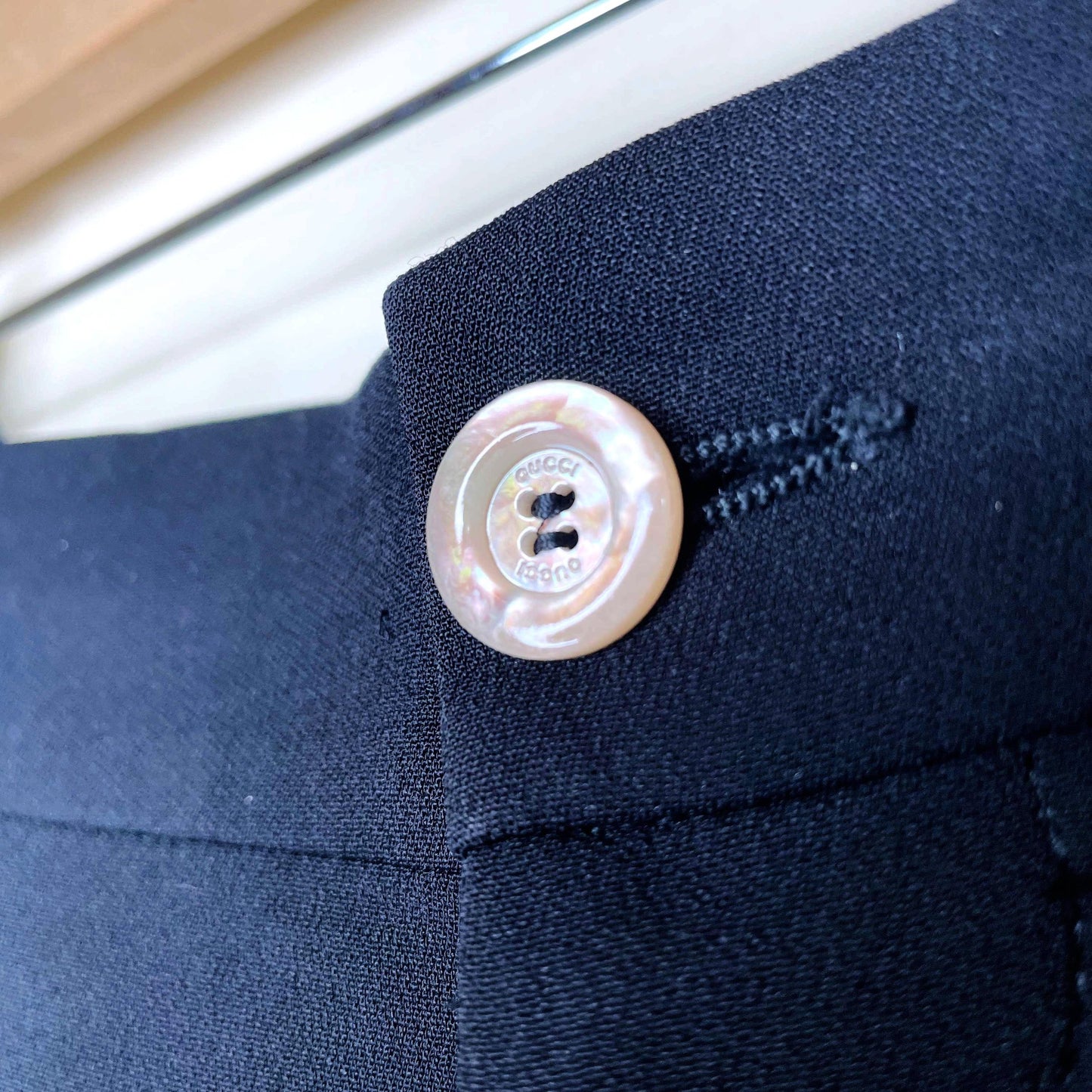 gucci black high rise web-striped bootcut pants - size 38