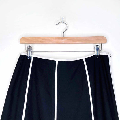 gucci 2000's high rise a-line skirt with contrast piping - size 8