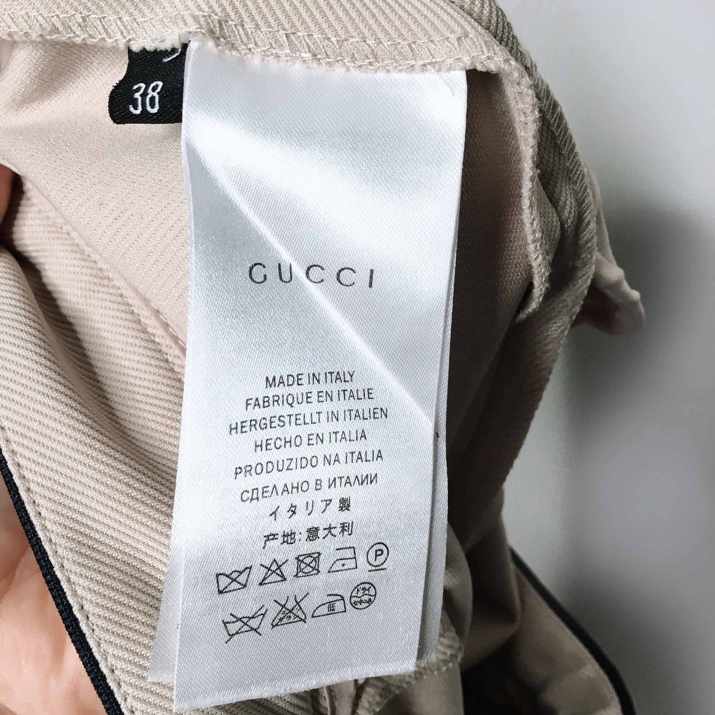 Gucci high rise crop trouser with striped waistband - size 38