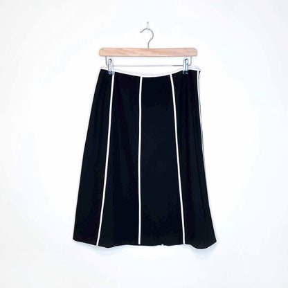 gucci 2000's high rise a-line skirt with contrast piping - size 8