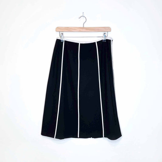 gucci 2000's high rise a-line skirt with contrast piping - size 8