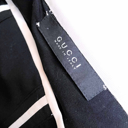 gucci 2000's high rise a-line skirt with contrast piping - size 8