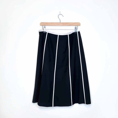 gucci 2000's high rise a-line skirt with contrast piping - size 8