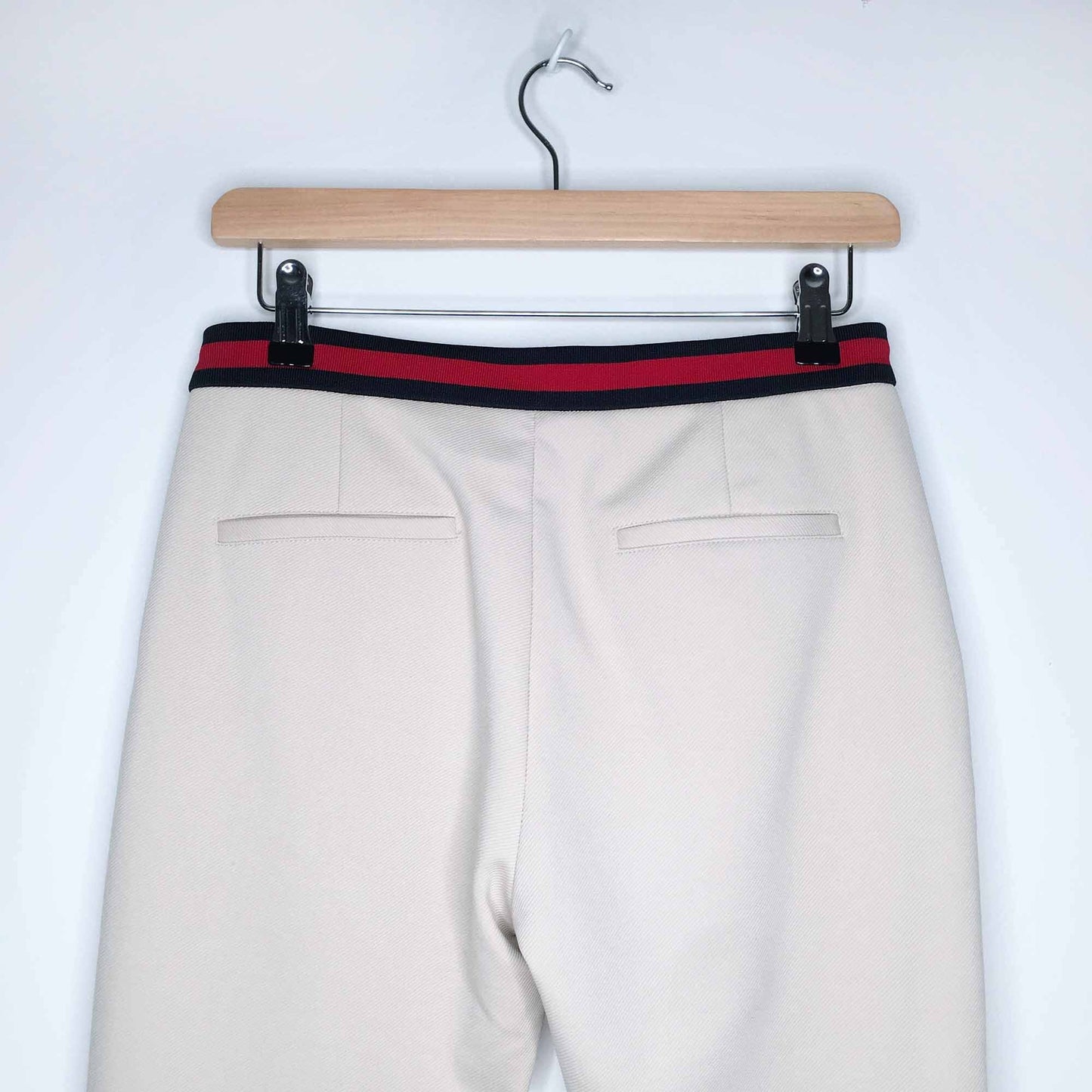 Gucci high rise crop trouser with striped waistband - size 38