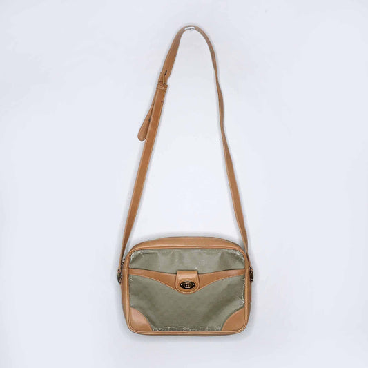 Vintage Gucci leather GG monogram crossbody bag
