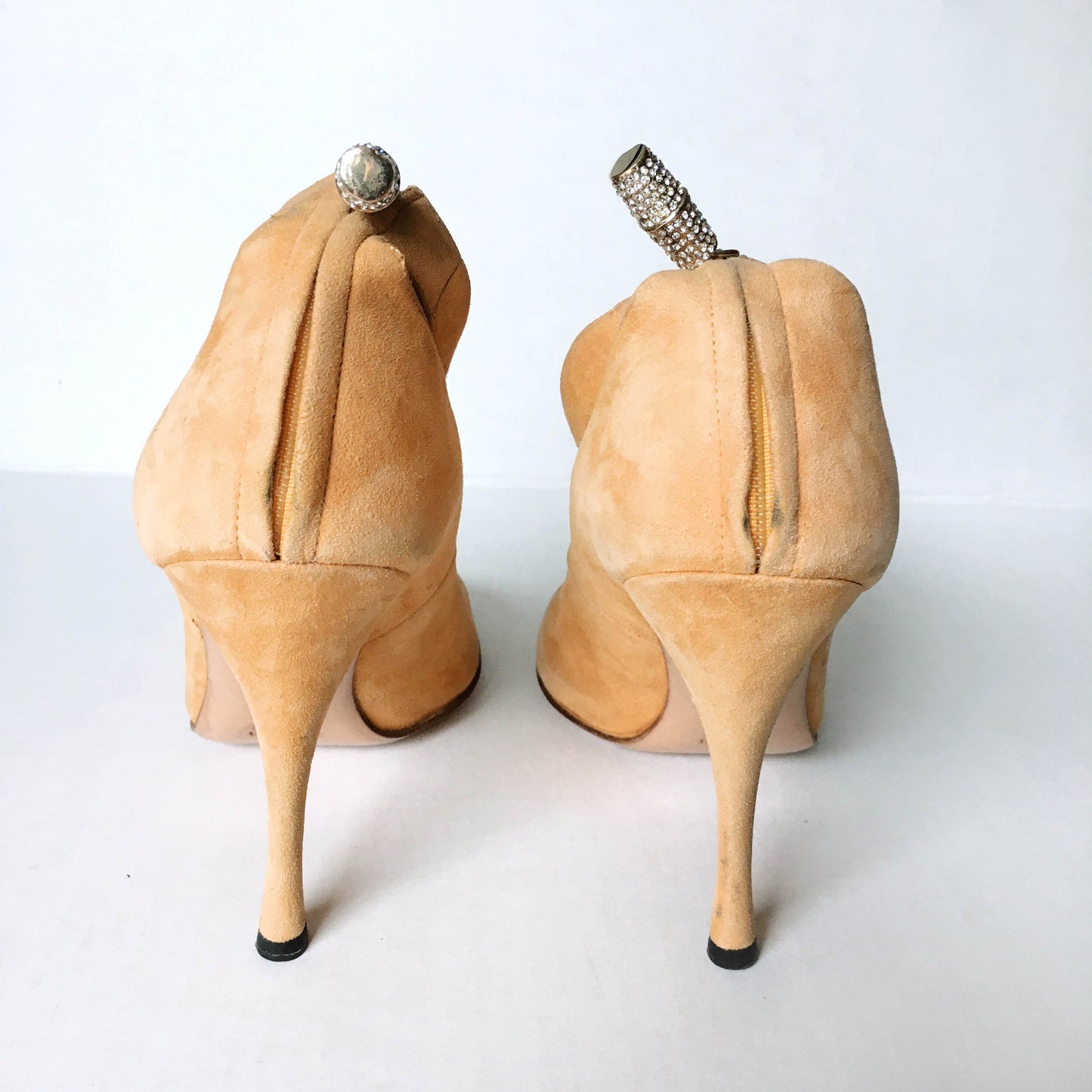 Gucci suede peep toe pumps with ankle strap - size 9