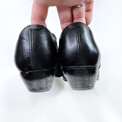 vintage 90's guess black studded western ankle boot - size 8