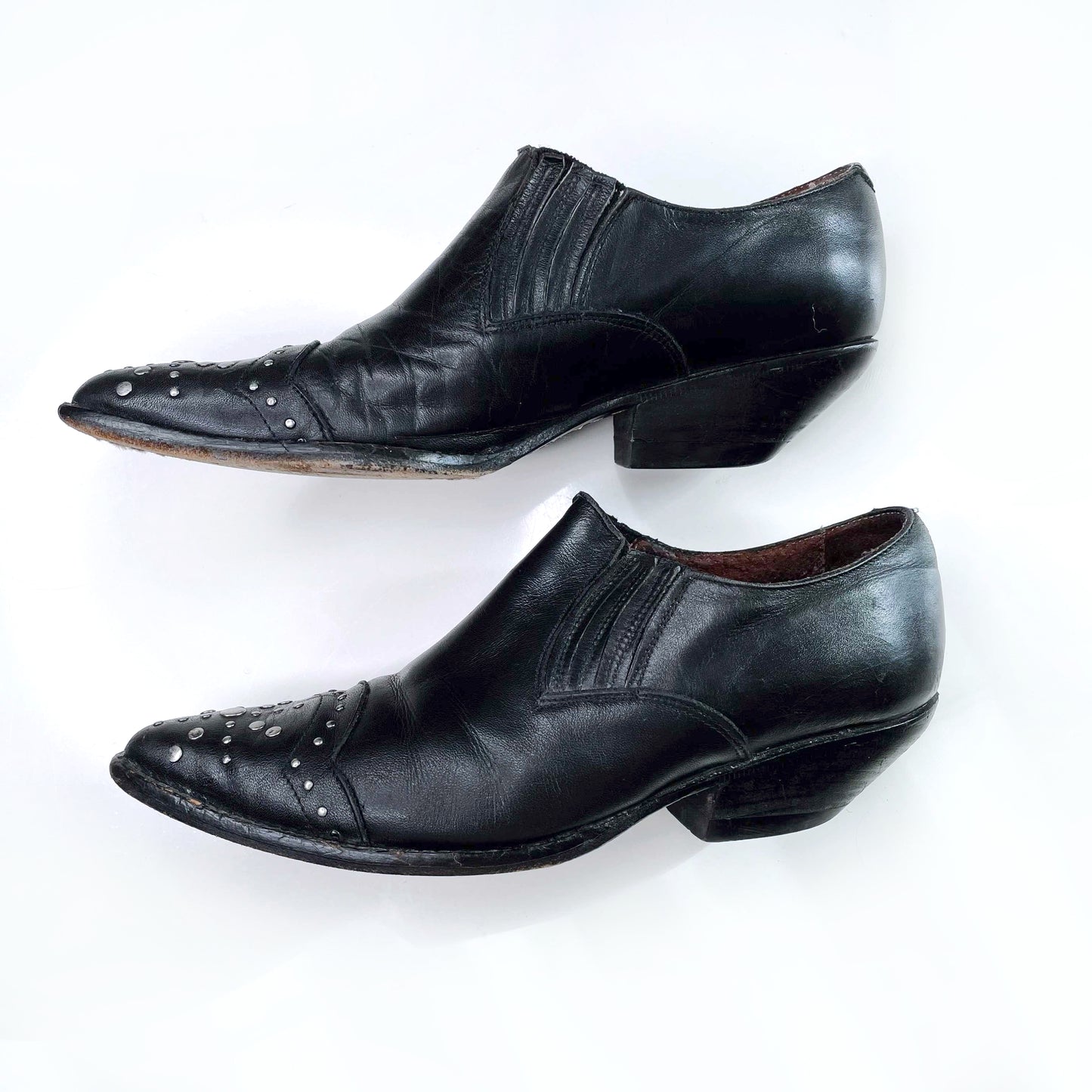 vintage 90's guess black studded western ankle boot - size 8
