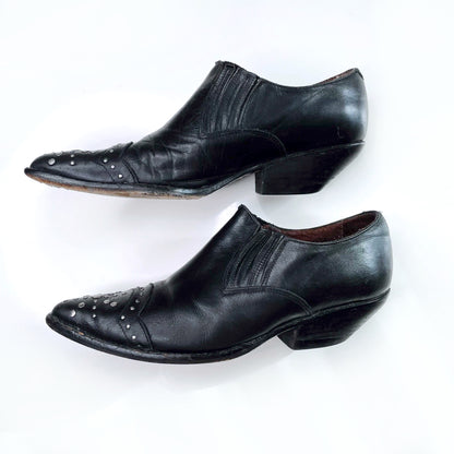 vintage 90's guess black studded western ankle boot - size 8