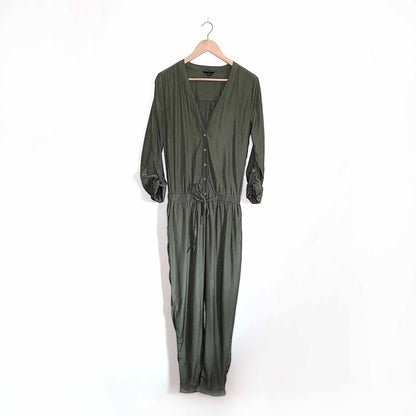 guess quinn jumpsuit with rolled sleeves - size medium