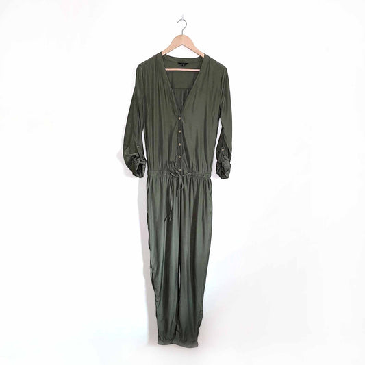 guess quinn jumpsuit with rolled sleeves - size medium