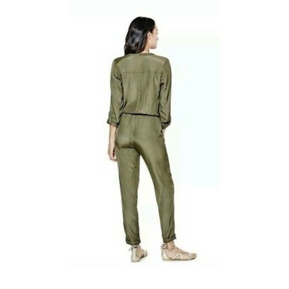 guess quinn jumpsuit with rolled sleeves - size medium