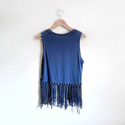 Guess festival fringe Dare to Dream studded crop top - size Medium