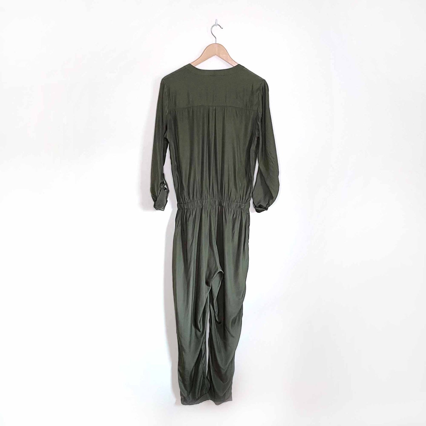 guess quinn jumpsuit with rolled sleeves - size medium