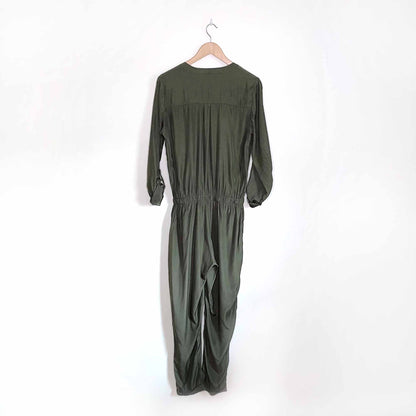 guess quinn jumpsuit with rolled sleeves - size medium