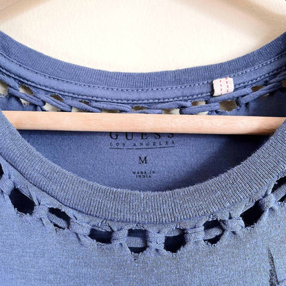 Guess festival fringe Dare to Dream studded crop top - size Medium