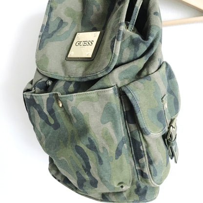 Guess camo canvas backpack