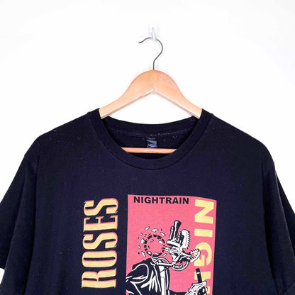guns n roses night train band tee - size large