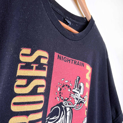 guns n roses night train band tee - size large