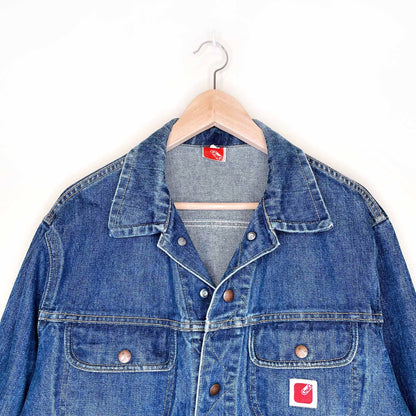 vintage 70's gwg snap button jean jacket - size medium