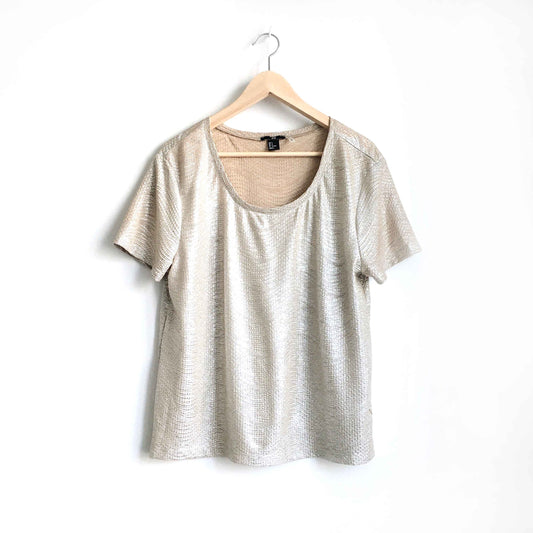 H&amp;M oversized gold crepe crinkle top - size Small