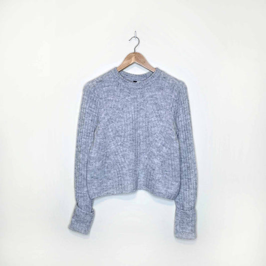 h&m dividend ribbed crewneck wool-alpaca sweater - size small