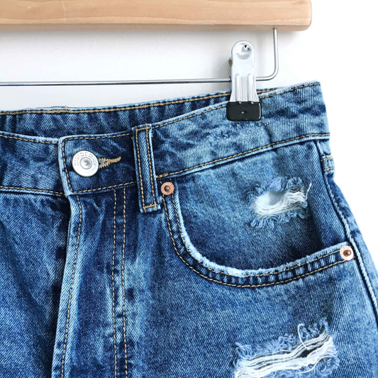 h&m high rise cut-off jean shorts - size 4