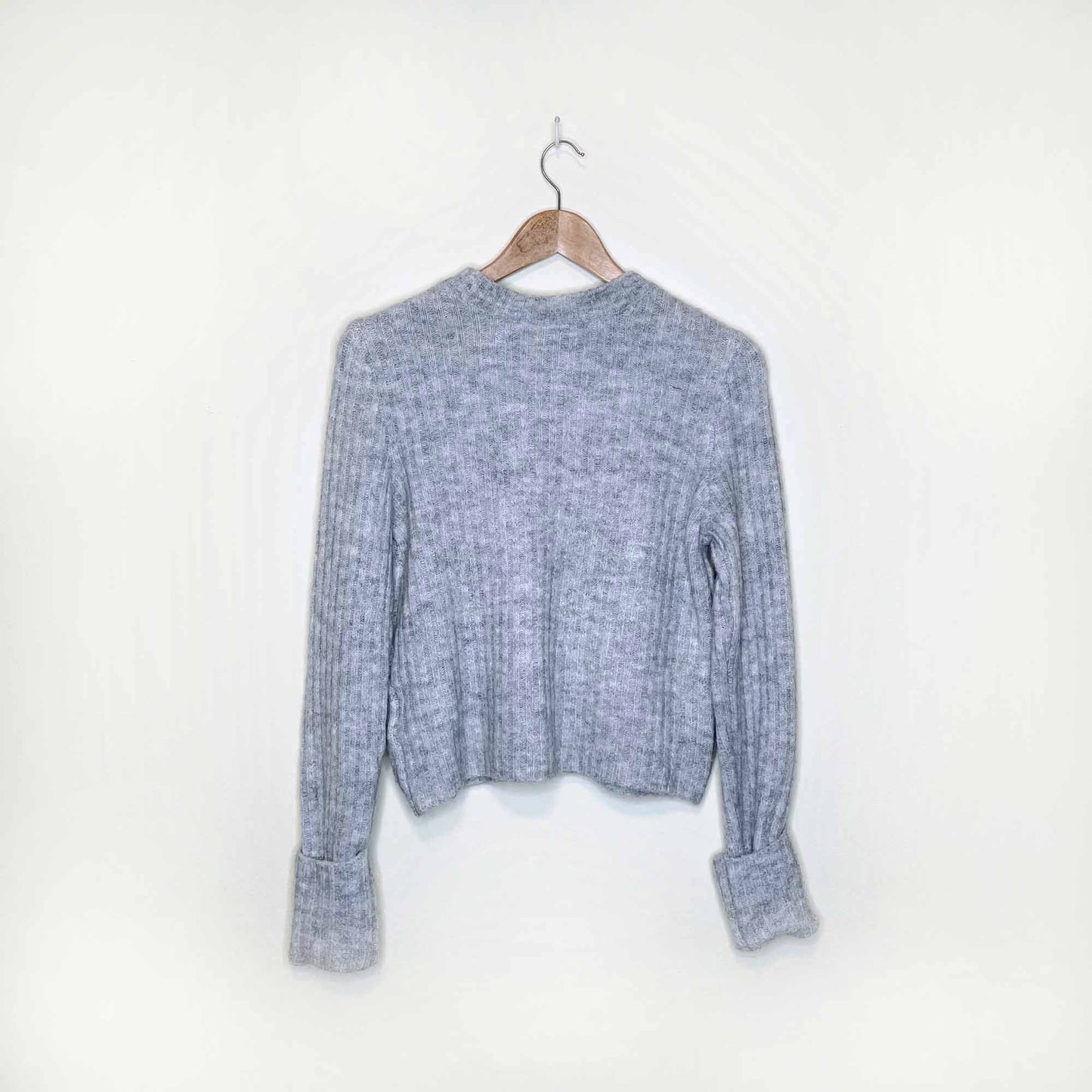 h&m dividend ribbed crewneck wool-alpaca sweater - size small