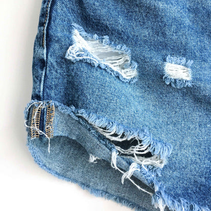 h&m high rise cut-off jean shorts - size 4