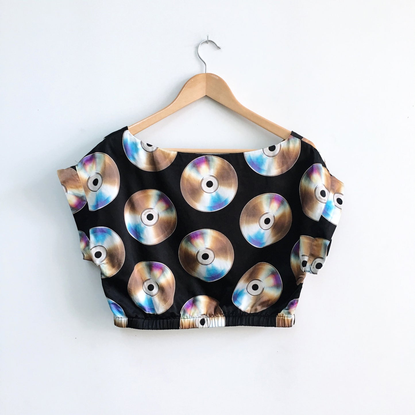 H&amp;M x MOSCHINO CD Satin Crop Top - size Small