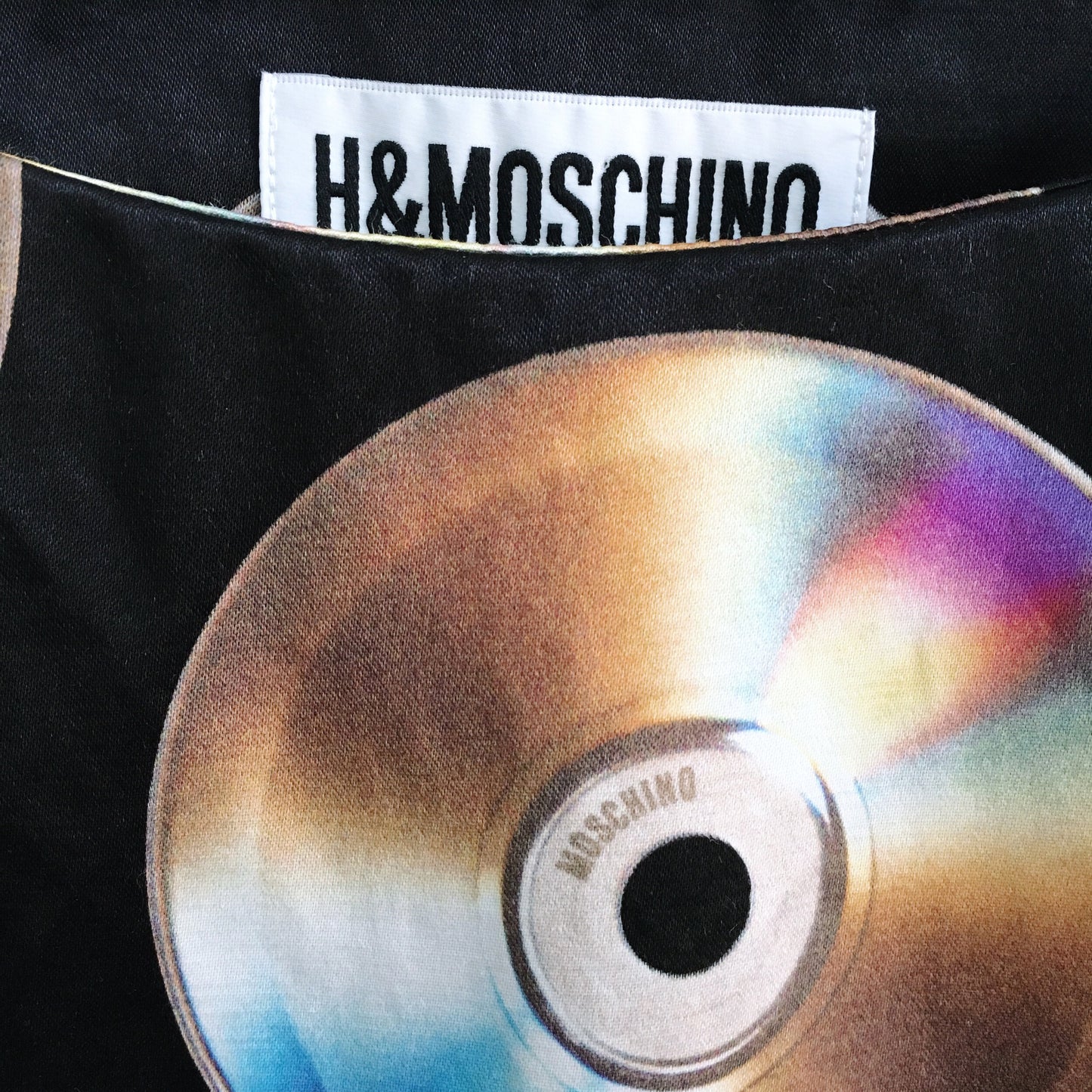 H&amp;M x MOSCHINO CD Satin Crop Top - size Small