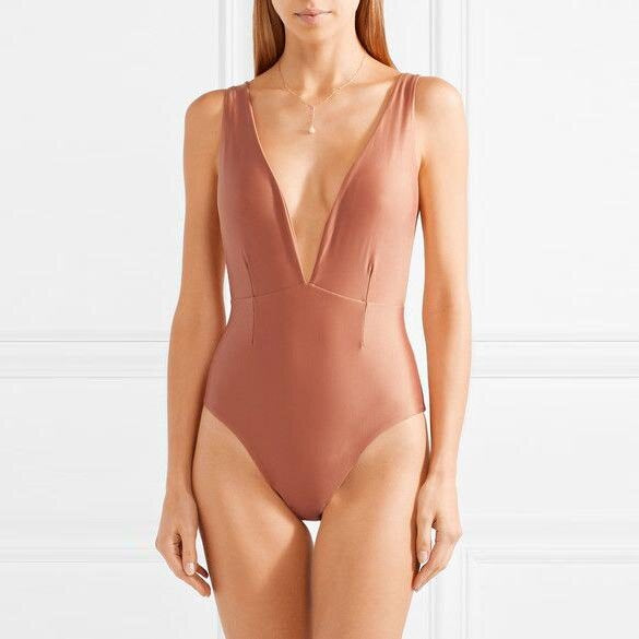 Haight Marina plunge neck multi-way one piece swimsuit - size Medium