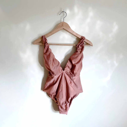 Haight Marina plunge neck multi-way one piece swimsuit - size Medium