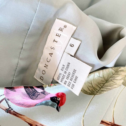 Doncaster silk sunflower bird print halter top - size 6