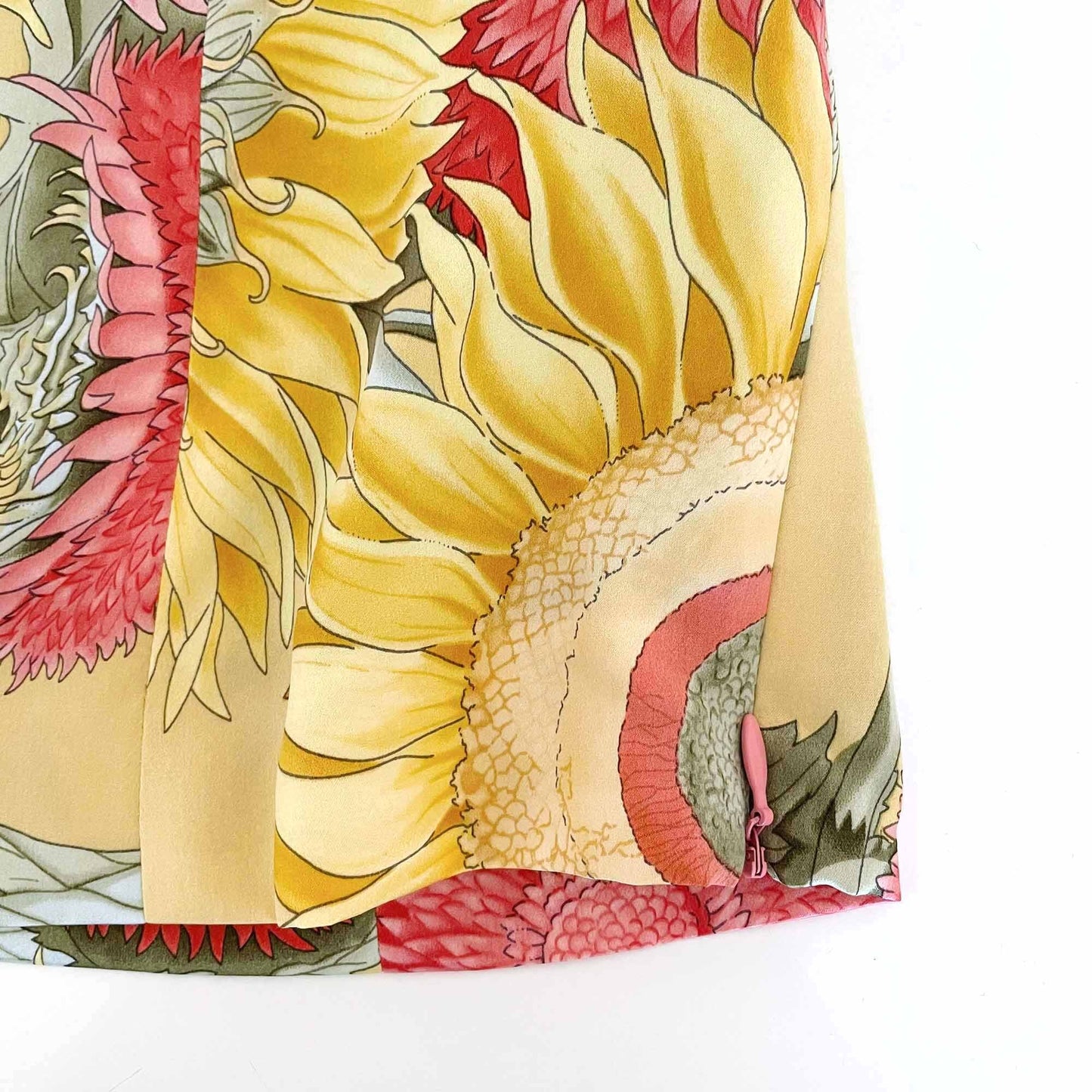 Doncaster silk sunflower bird print halter top - size 6