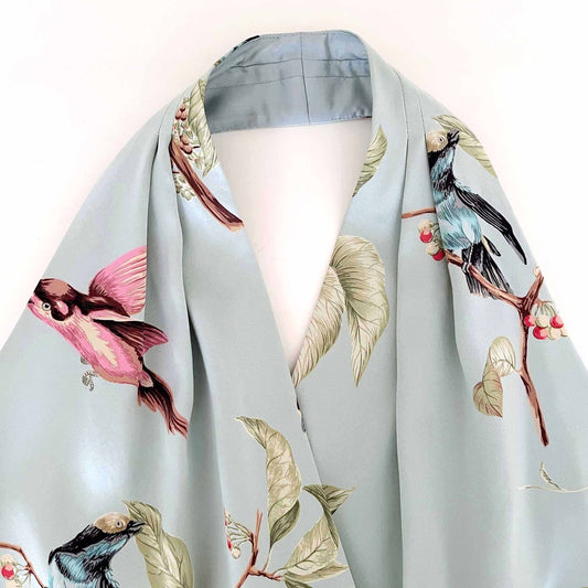 Doncaster silk sunflower bird print halter top - size 6