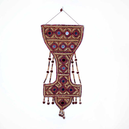 vintage boho mirror wall hanging with pockets