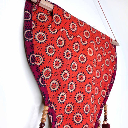 vintage boho mirror wall hanging with pockets